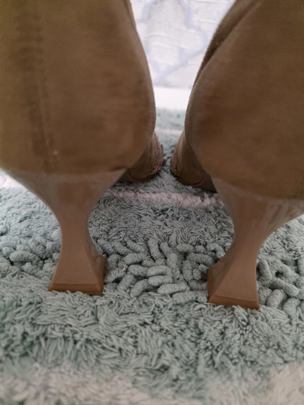 Over-the-Knee Suede Stretch Boots in Brown
